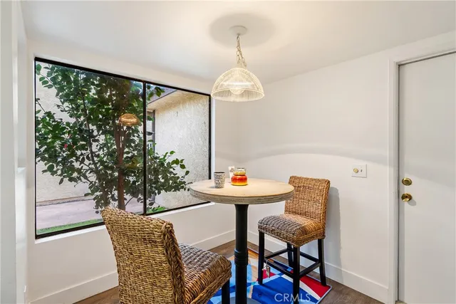 a table and chairs in a room