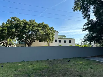 an outdoor space with garden view