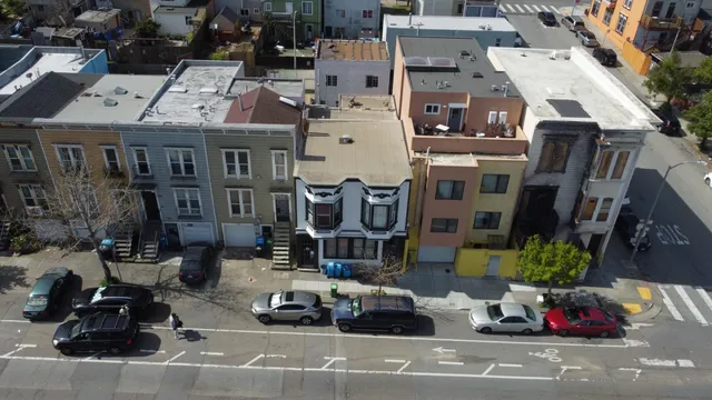a car parked in front of a building