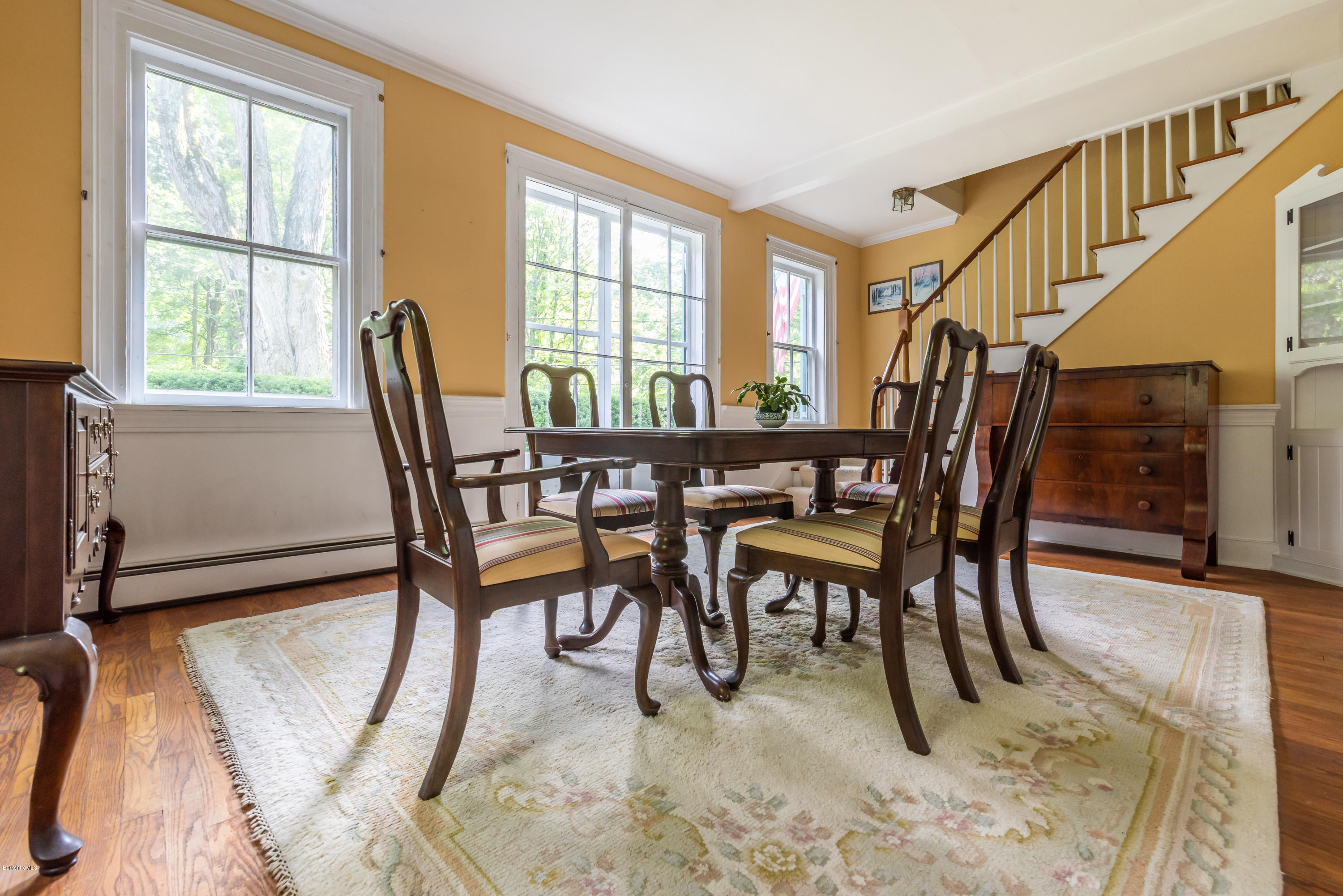 2 Christian Hill Road Stockbridge, MA 01229 - Photo 9 of 25 a view of a dining room with furniture and a window