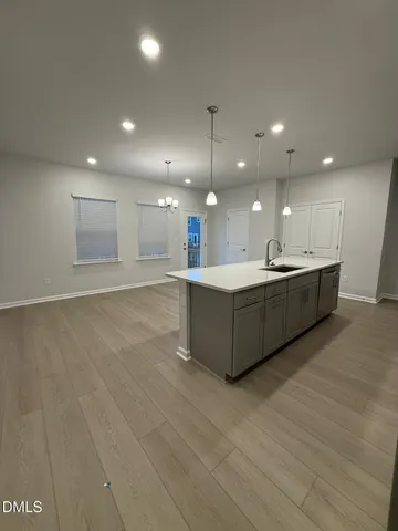 an empty room with a natural light