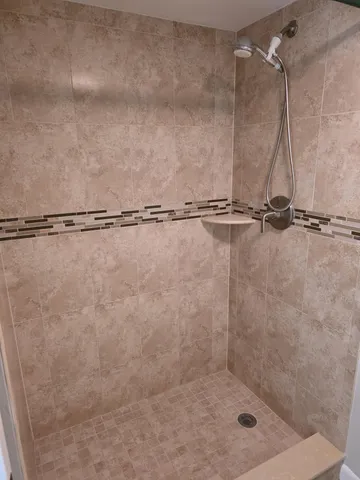 a bathroom with a shower