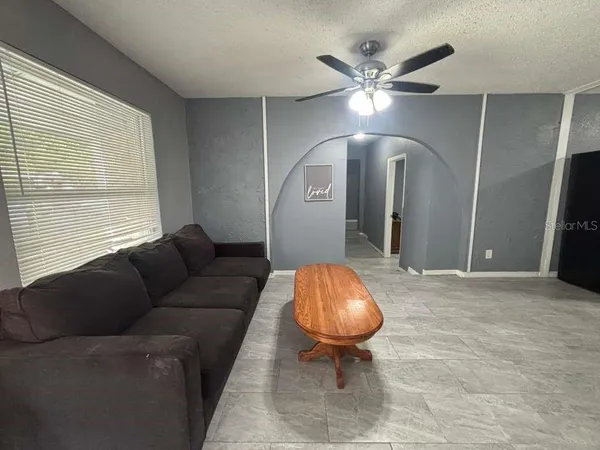 a living room with furniture