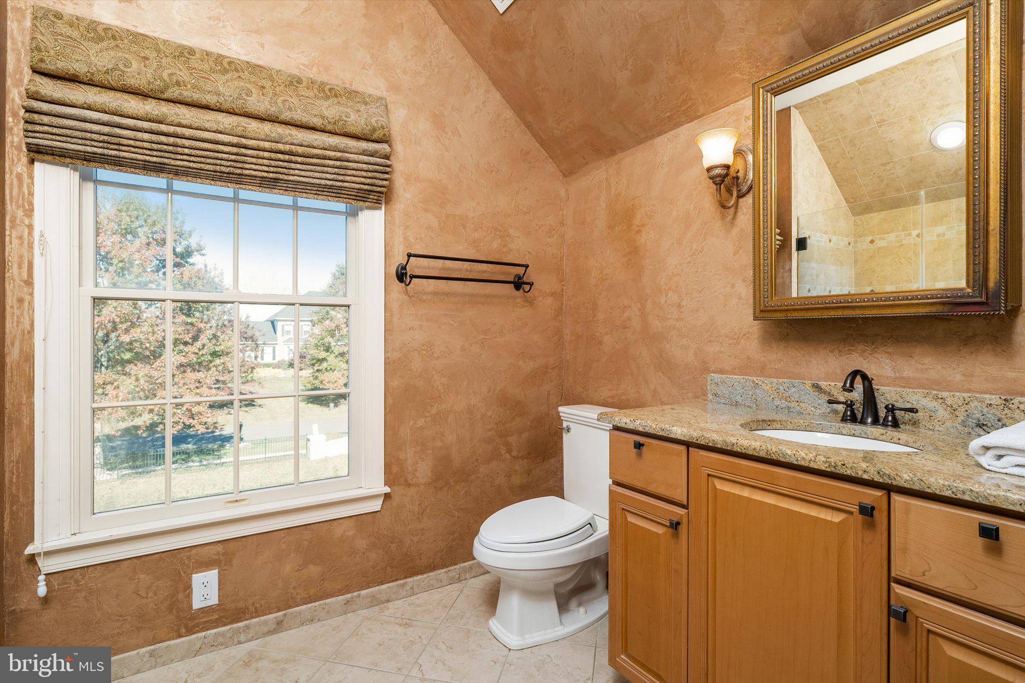 30 Ridgeview Way Allentown, NJ 08501 - Photo 46 of 57 a bathroom with a granite countertop toilet sink and mirror