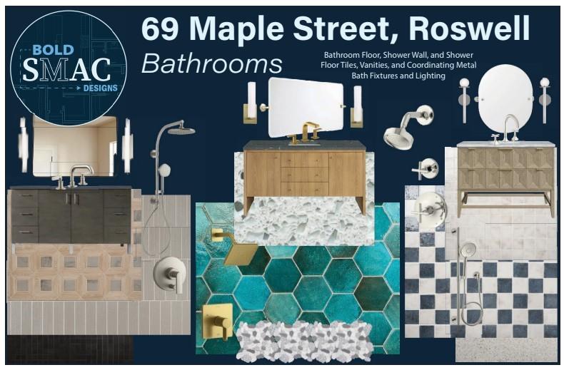 69 Maple Street Roswell, GA 30075 - Photo 7 of 22 a bathroom with a sink a mirror and a shower