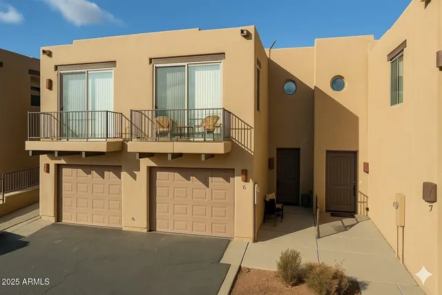 a front view of a house with windows
