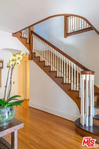 a view of entryway with wooden floor