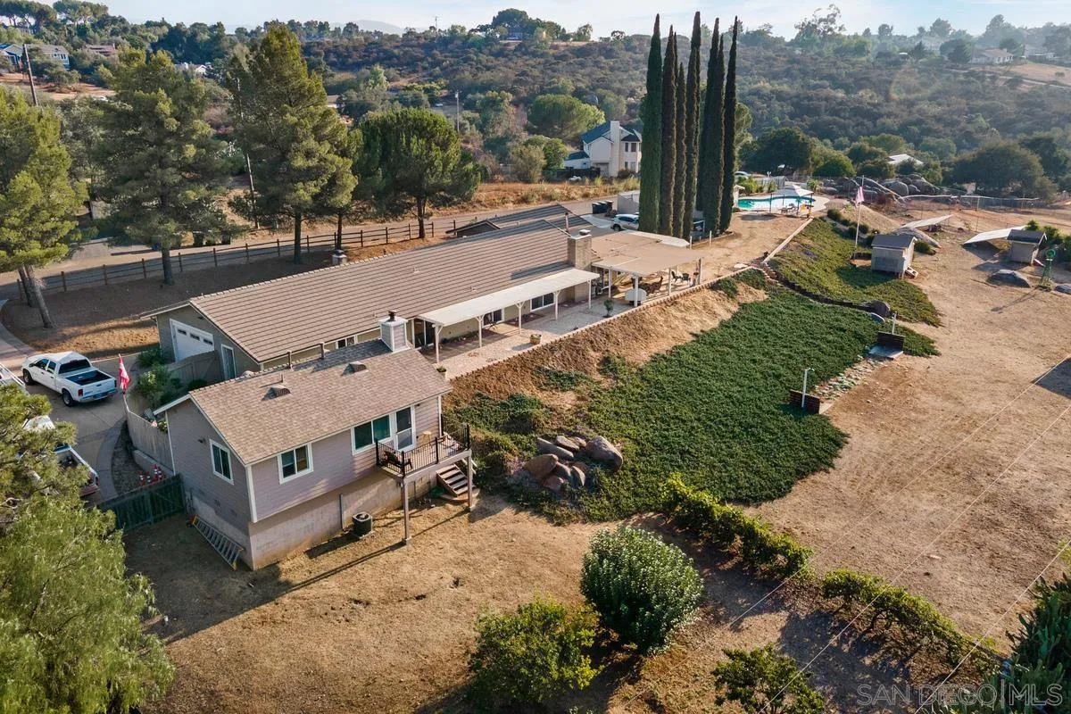 738 Lilac Ranch Road Alpine, CA 91901 - Photo 61 of 72 an aerial view of a house with a yard and lake view