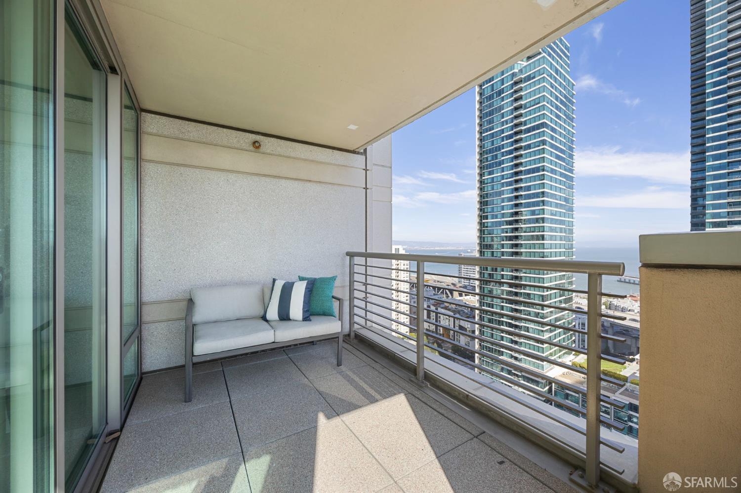 355 1st Street, Unit S2503 San Francisco, CA 94105 - Photo 8 of 67 a balcony with stairs and white walls