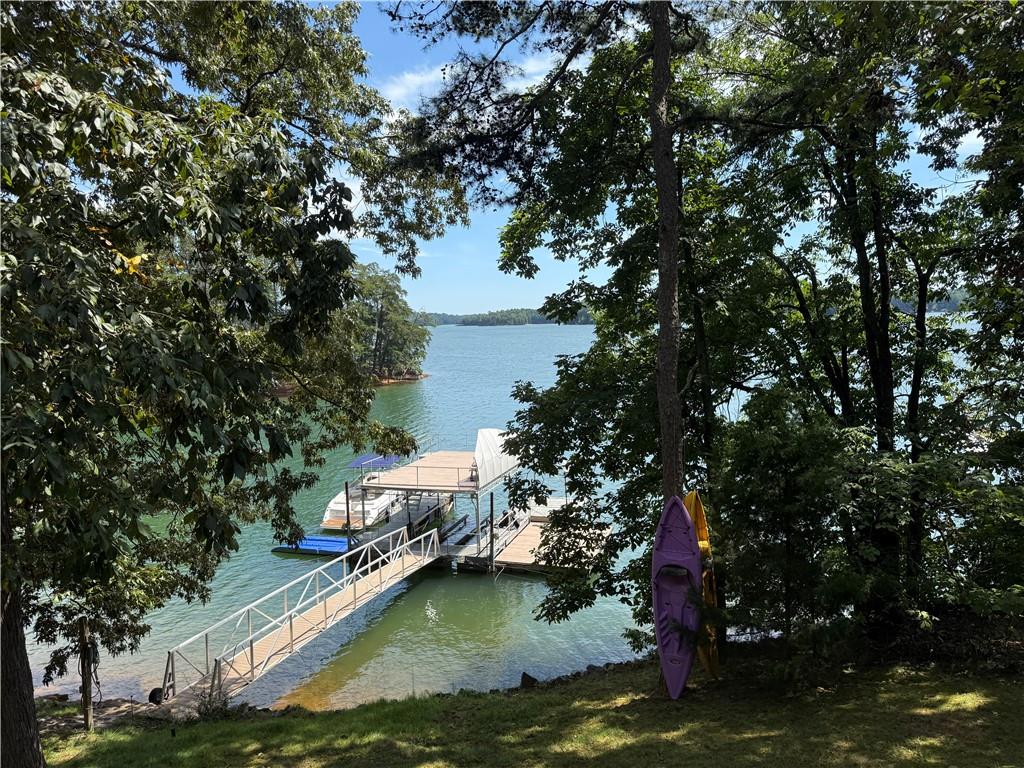 a view of lake with trees