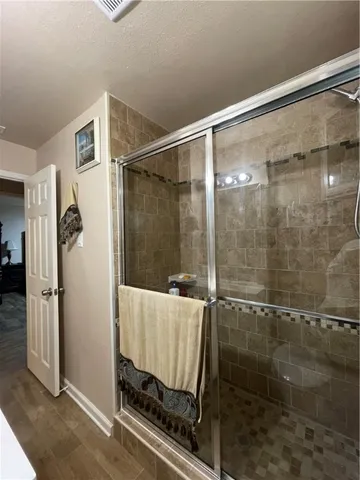 a bathroom with a shower