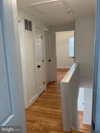 a view of small space with wooden floor