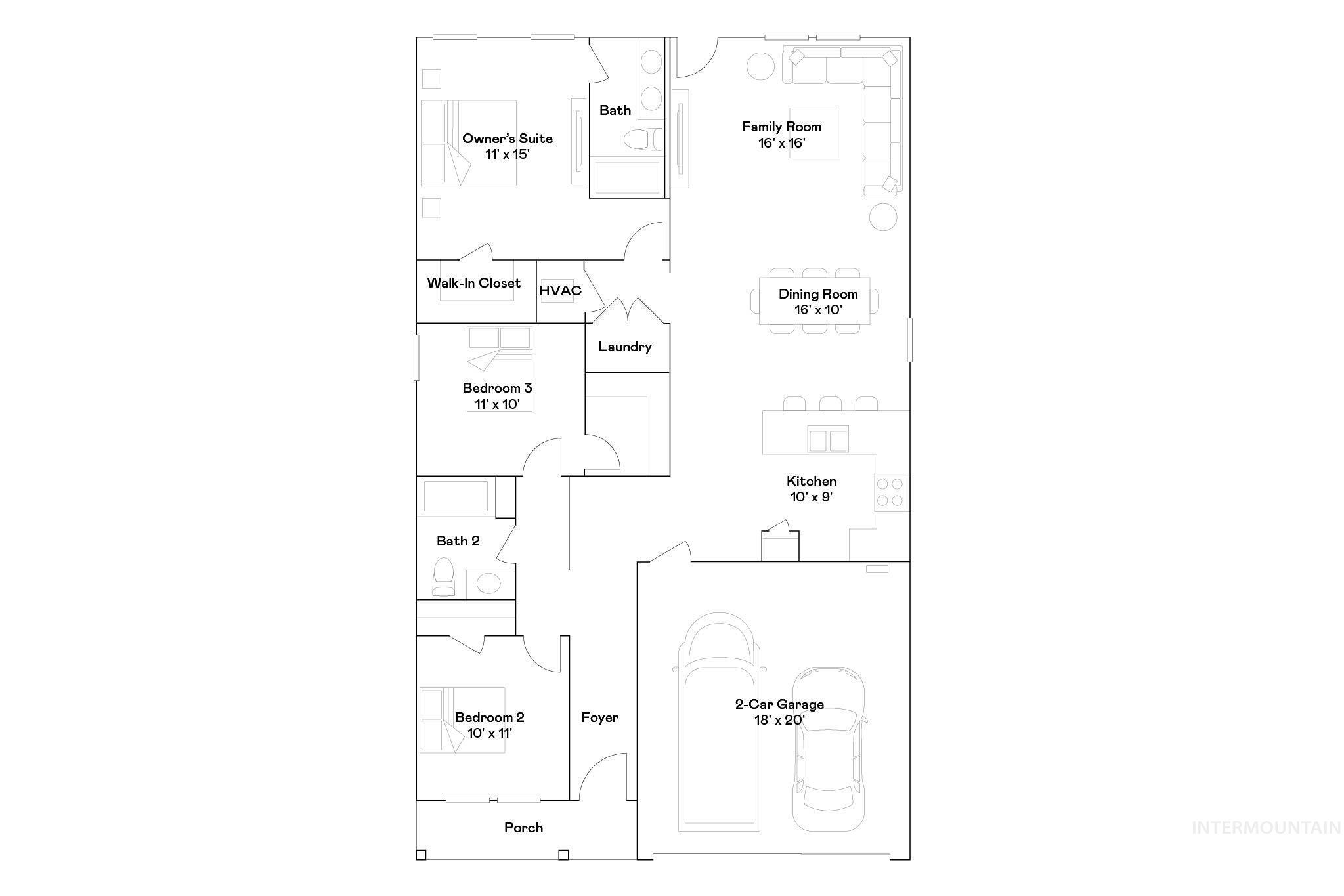 3045 North Kankakee Way Kuna, ID 83634 - Photo 18 of 19 View of home floor plan