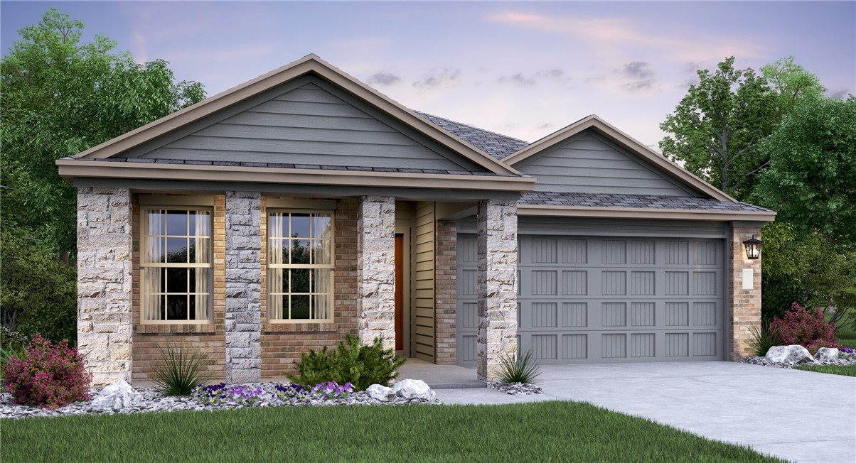 155 Salt Springs Road Kyle, TX 78640 - Photo 1 of 1 a front view of a house with a garden and plants