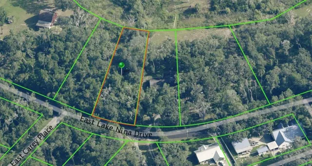 a view of a yard with a tree