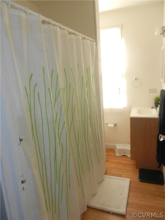 1007 Burnside Street Hopewell, VA 23860 - Photo 13 of 19 a bathroom with a shower curtain and a sink