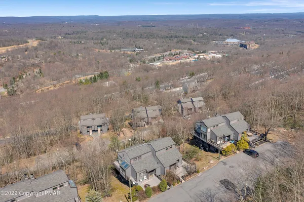 an aerial view of multiple house