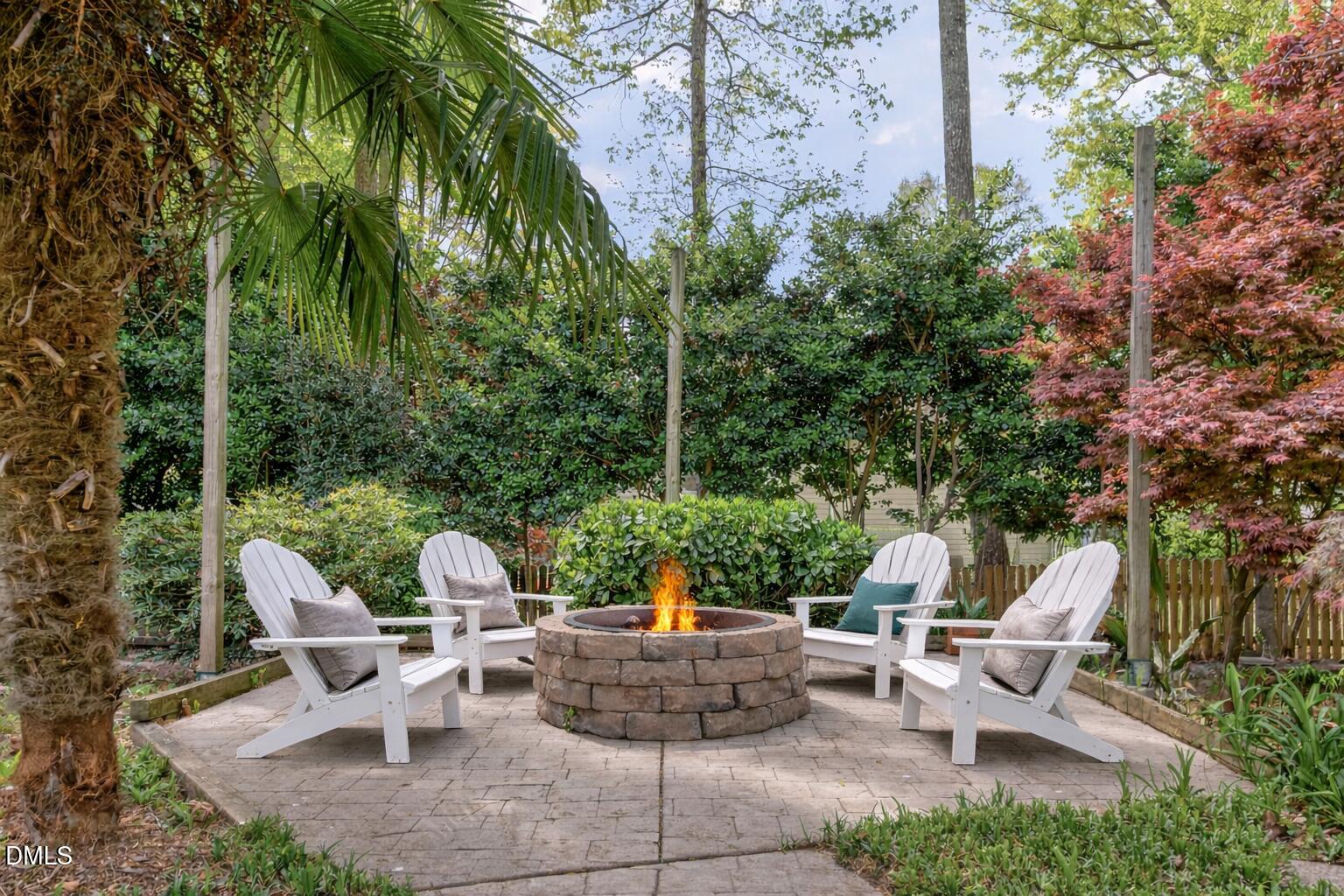 4021 Westwood Place Raleigh, NC 27613 - Photo 32 of 37 a view of outdoor sitting area with furniture and garden