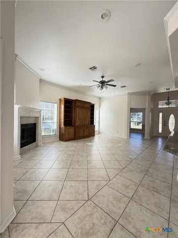 a view of a livingroom with a fireplace