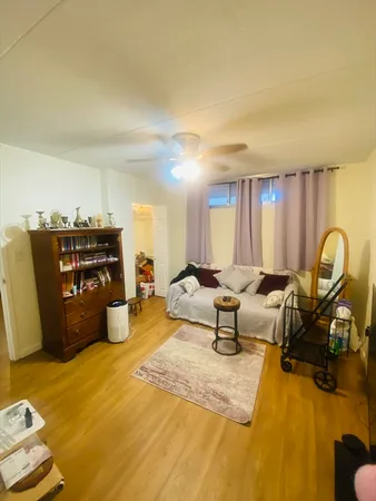 a living room with furniture