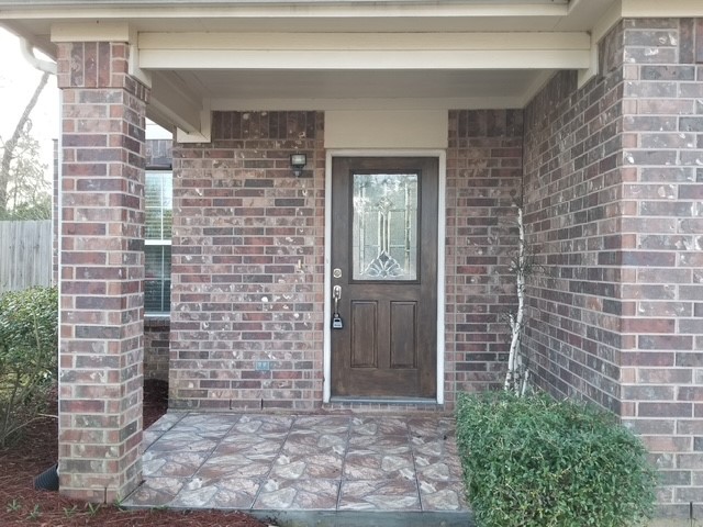 a view of front door of house
