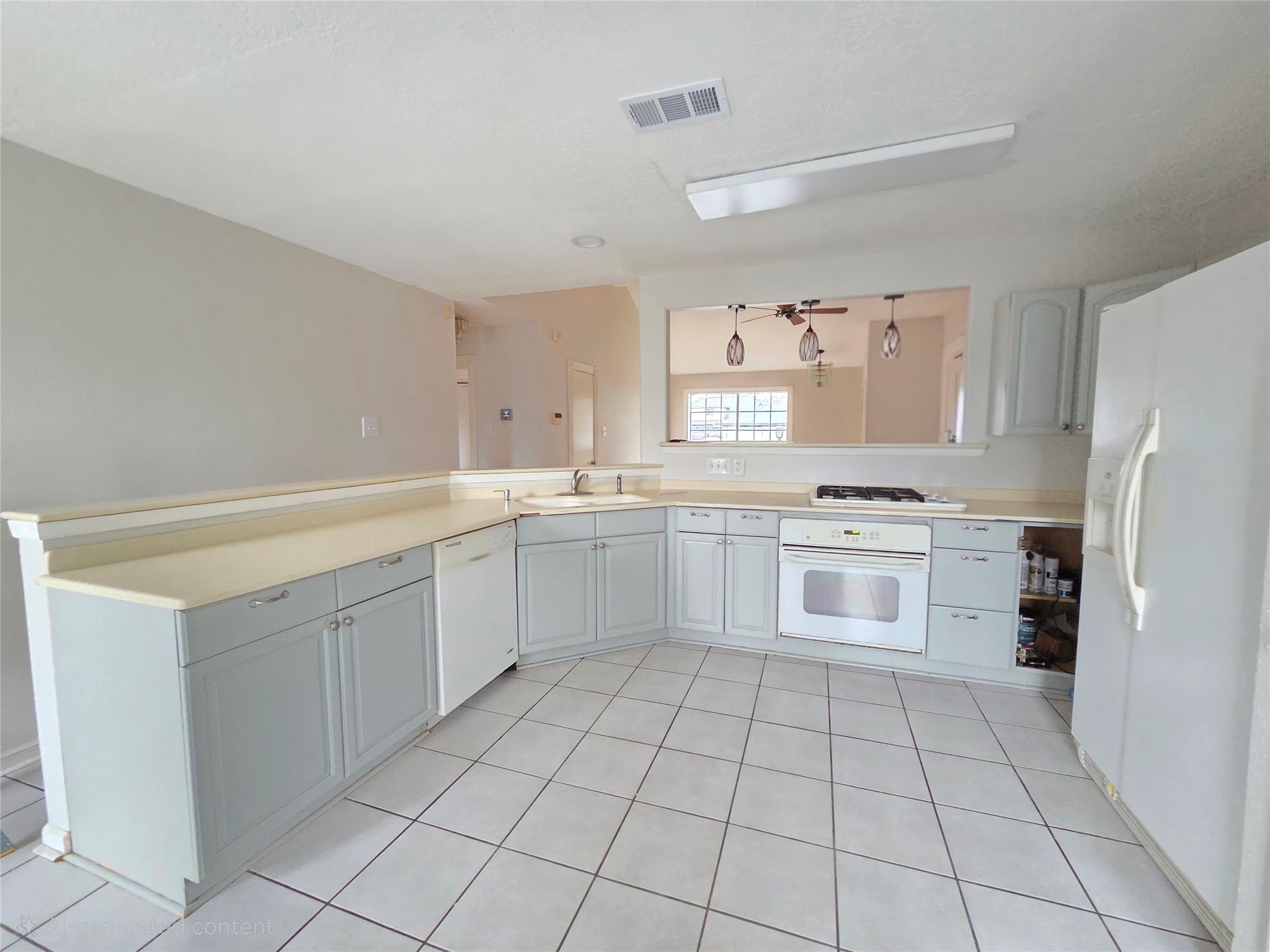 2443 Spring Dusk Drive Spring, TX 77373 - Photo 8 of 11 a kitchen with white cabinets a sink and white appliances