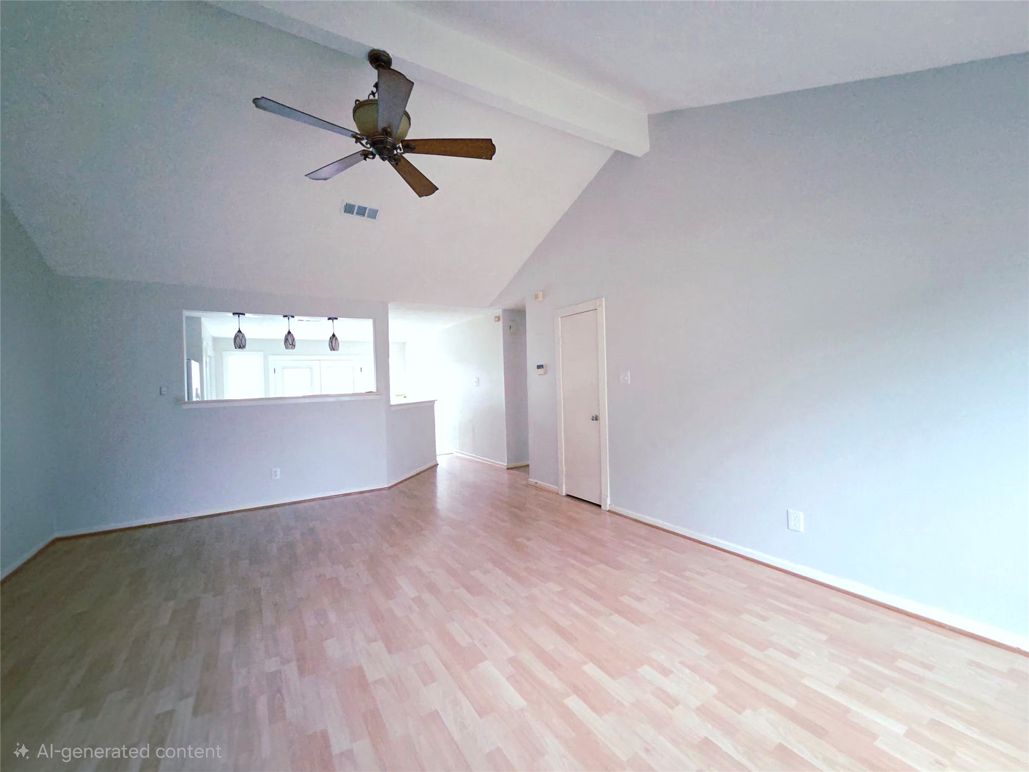 2443 Spring Dusk Drive Spring, TX 77373 - Photo 9 of 11 a view of empty room with wooden floor and ceiling fan