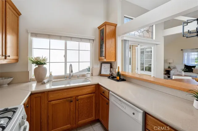 a kitchen with a sink and a window