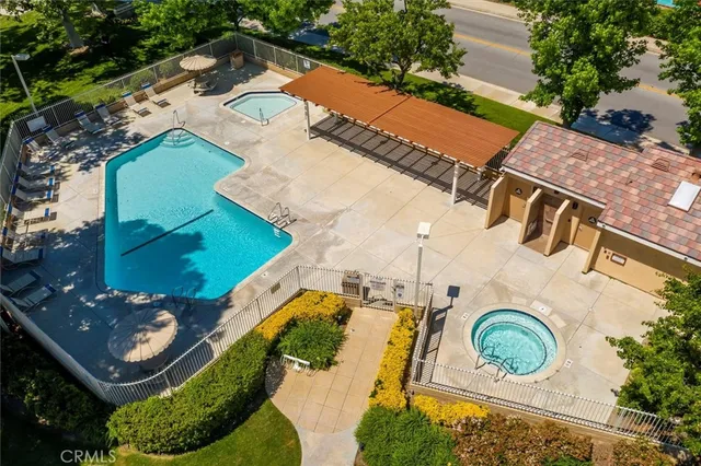 an aerial view of a house having yard