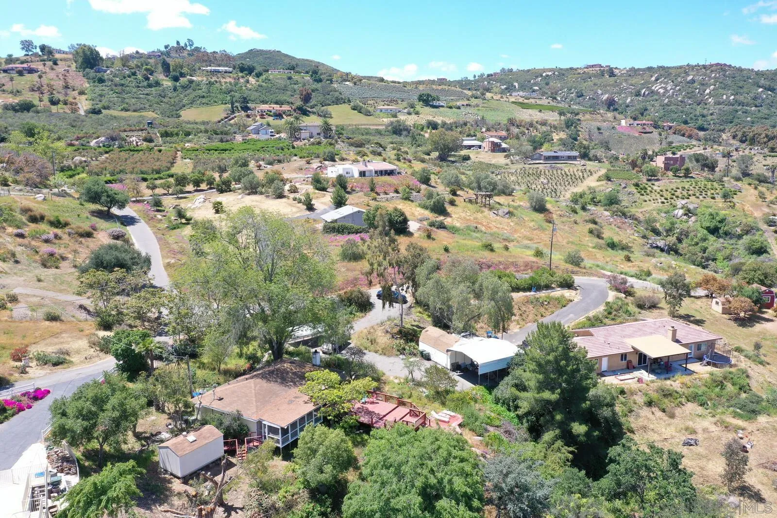 28555 Gordon Hill Road Valley Center, CA 92082 - Photo 4 of 10 an aerial view of residential houses with outdoor space and trees