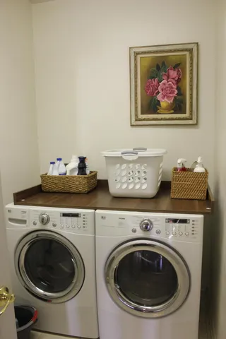 a view of a balcony with an outdoor space