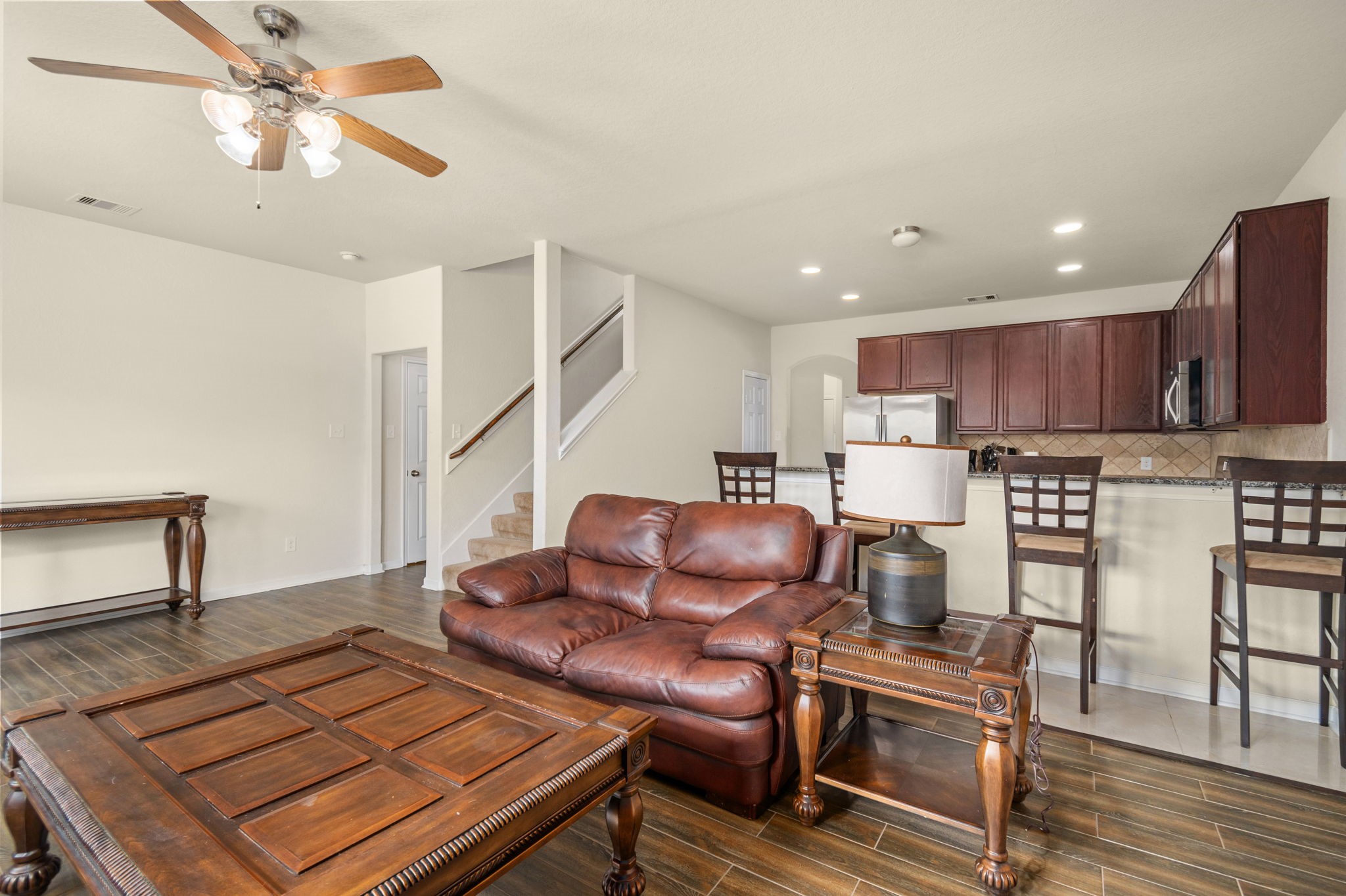 2702 Elm Crossing Trail Spring, TX 77386 - Photo 6 of 21 a living room with furniture and kitchen view