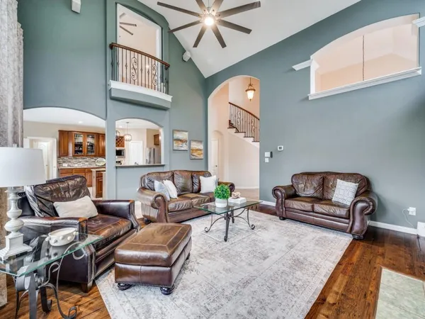 a living room with furniture