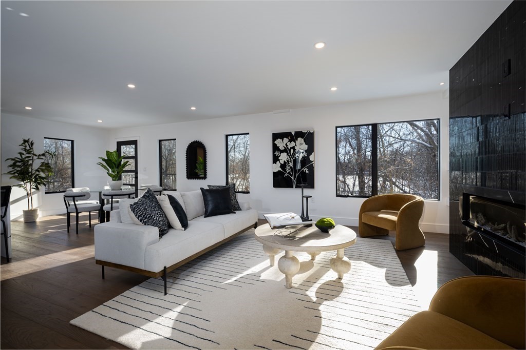 14 Edith Street, Unit 14 Arlington, MA 02474 - Photo 2 of 42 a living room with furniture and a flat screen tv