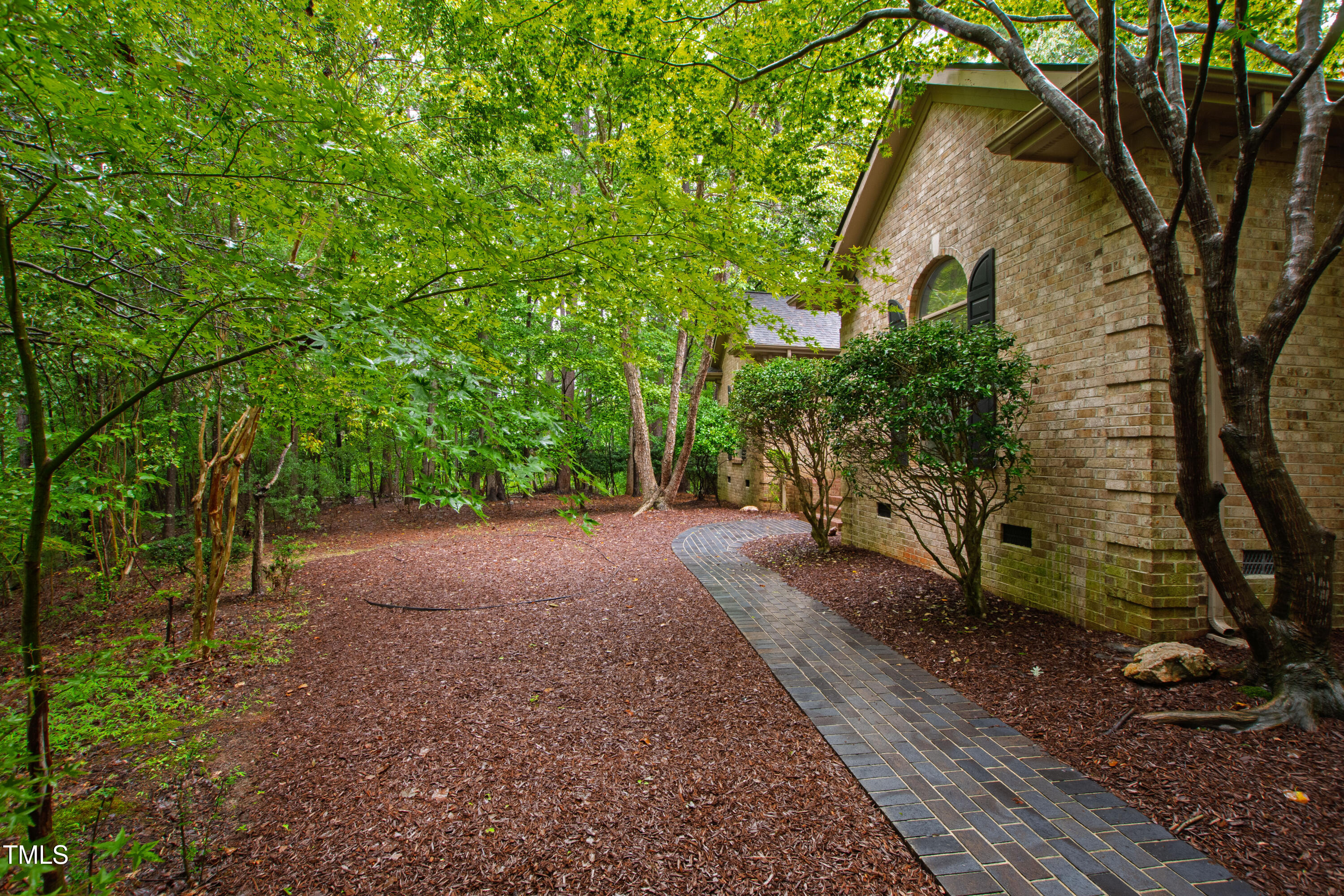 2517 High Ridge Drive Raleigh, NC 27606 - Photo 62 of 69 a view of a backyard with plants and large trees