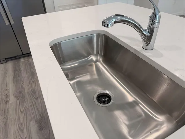 a close view of kitchen sink