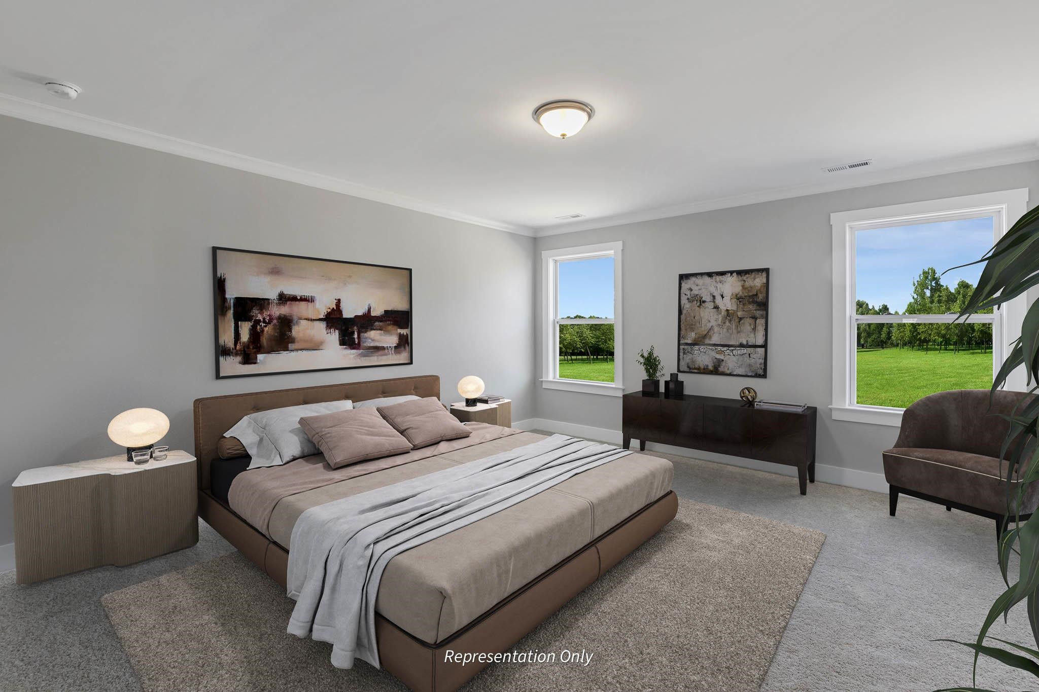 8720 Maxine Street, Unit 3 Willow Spring, NC 27592 - Photo 17 of 35 a bedroom with a bed and a couch