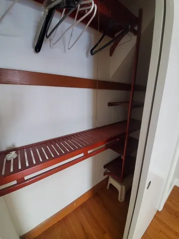 a close view of walk in closet
