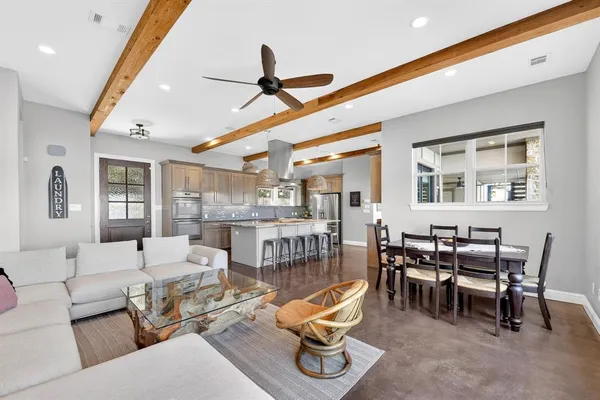 a living room with furniture