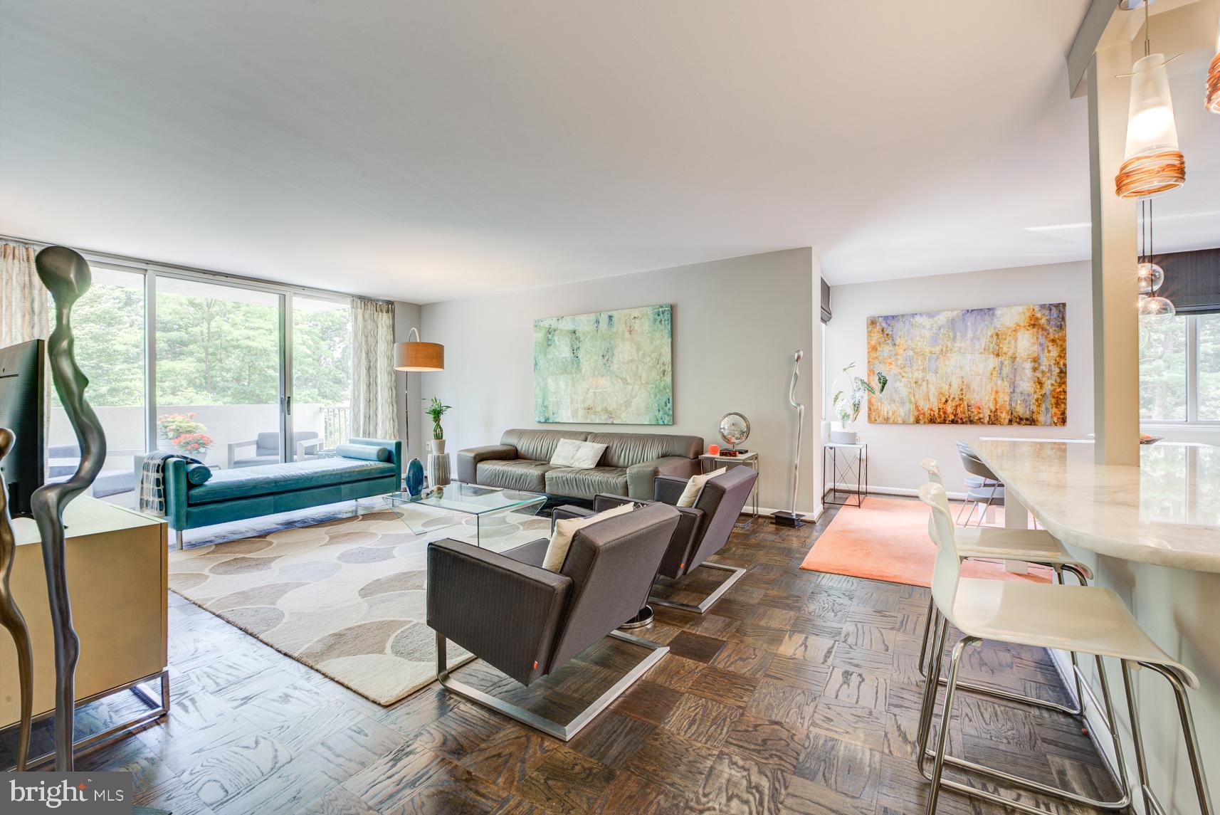 2939 Van Ness Street Northwest, Unit 224 Washington, DC 20008 - Photo 4 of 43 Open concept living, dining and kitchen