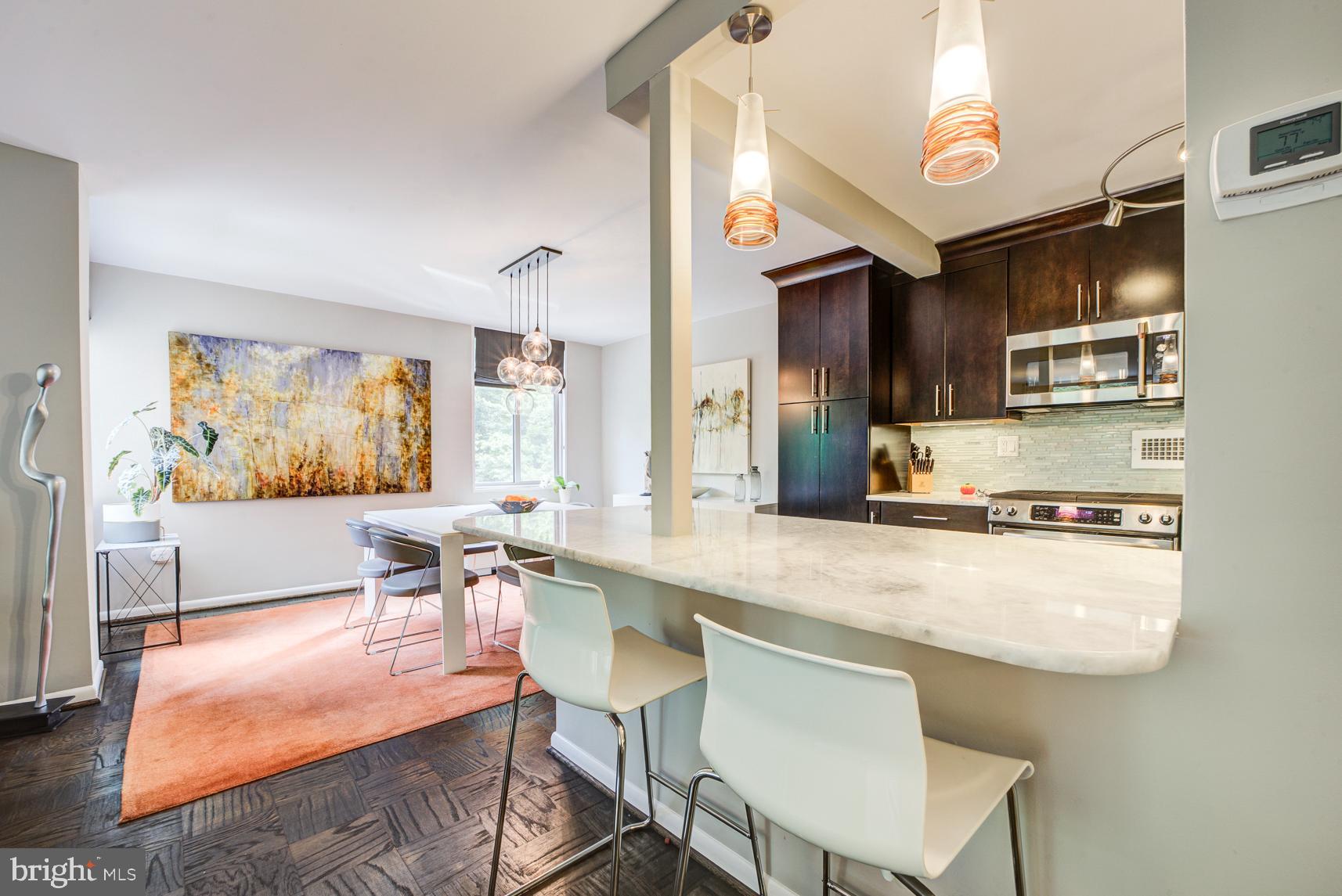 2939 Van Ness Street Northwest, Unit 224 Washington, DC 20008 - Photo 7 of 43 Kitchen counter seating for two