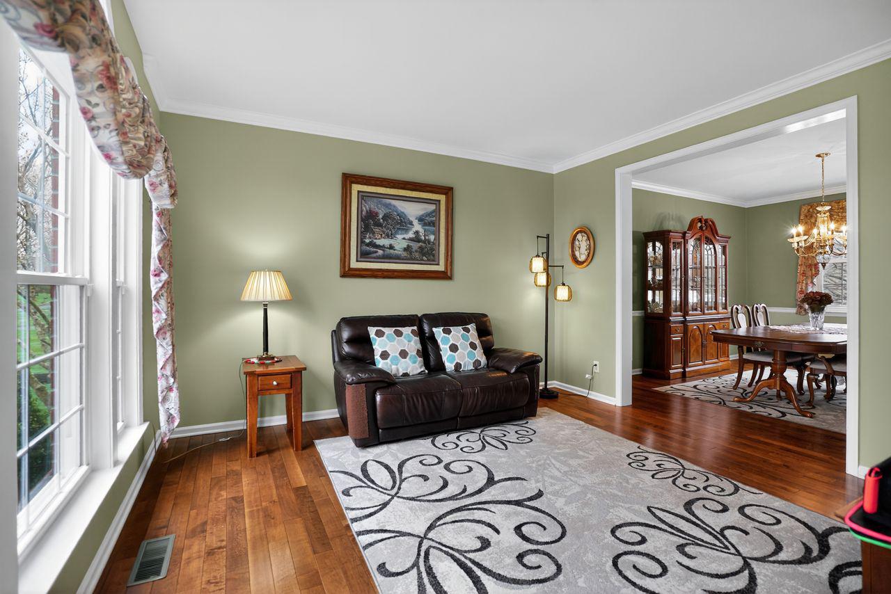 Inviting living room with warm tones.