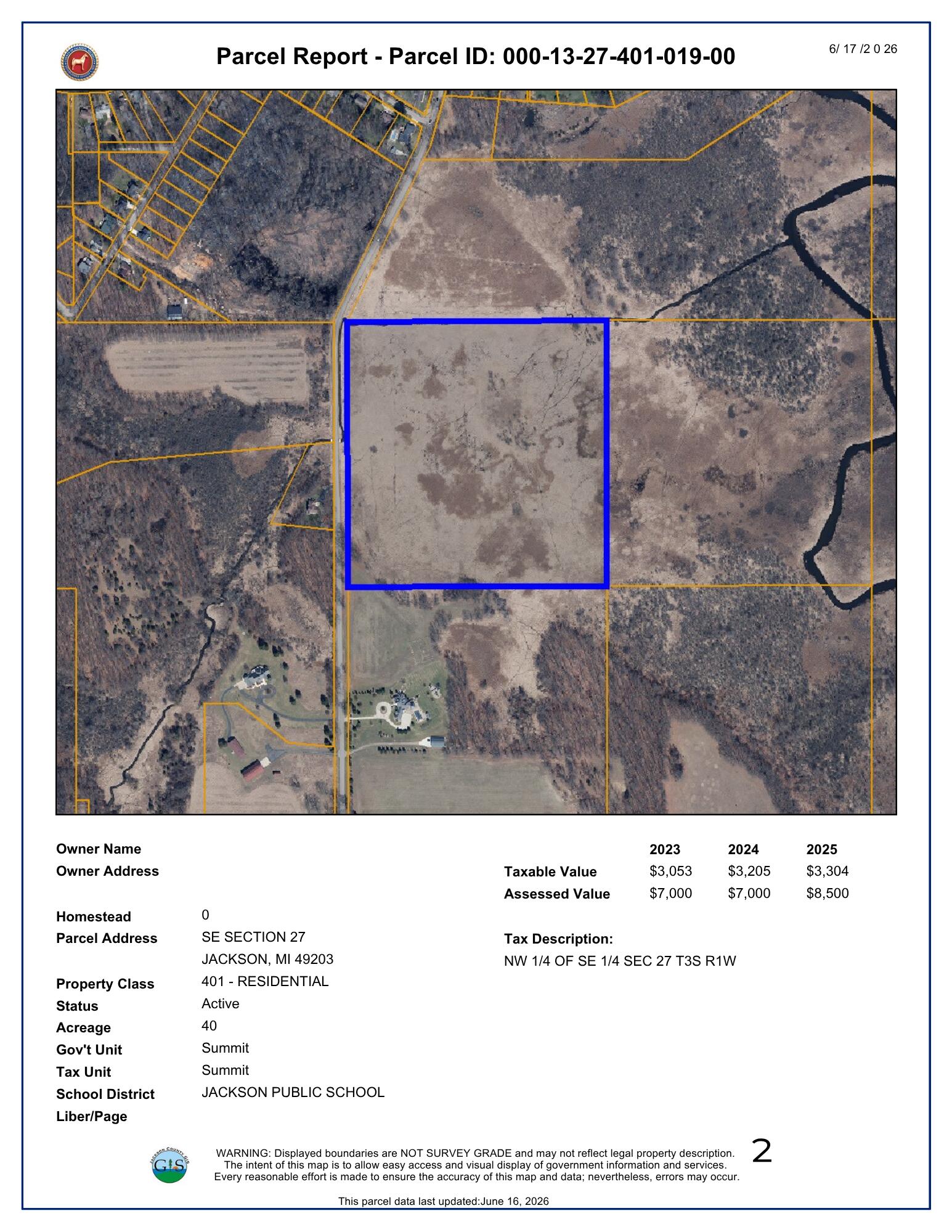 Parcel B Browns Lake Road Jackson, MI 49201 - Photo 11 of 11 Parcel B Browns Lake Road Aerial Map.pdf