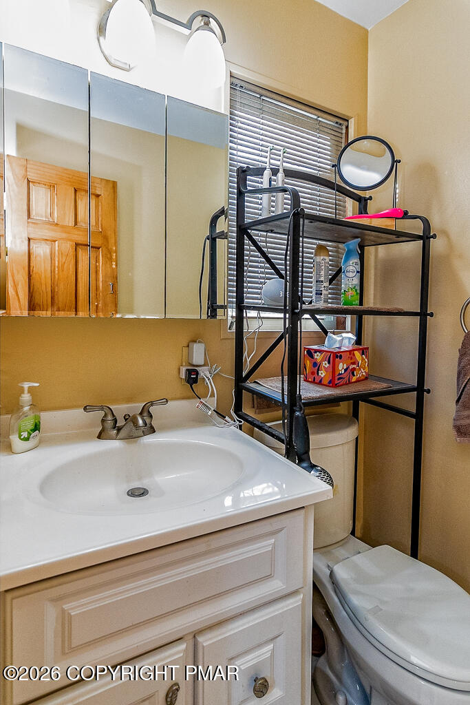 122 Dover Drive Bushkill, PA 18324 - Photo 24 of 45 a bathroom with a sink a toilet and mirror