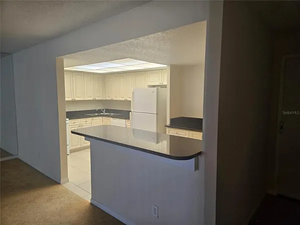 a kitchen with a sink dishwasher and a refrigerator