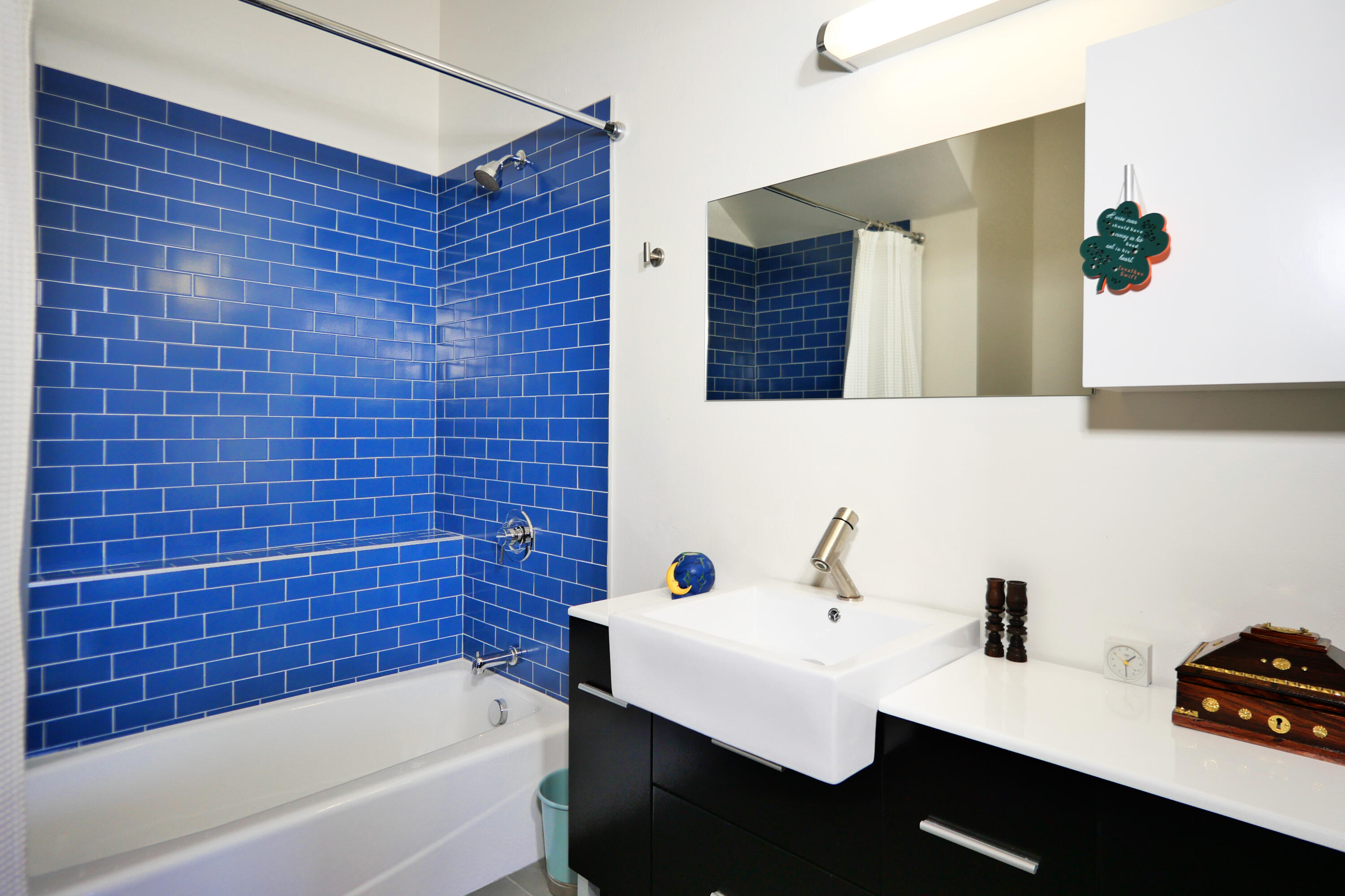 456 Ridge Road Montrose, CO 81403 - Photo 14 of 23 12 - Guest Bathroom -- Blue Subway Tile