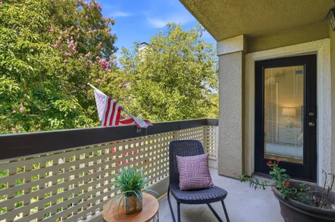 a outdoor view with a seating space