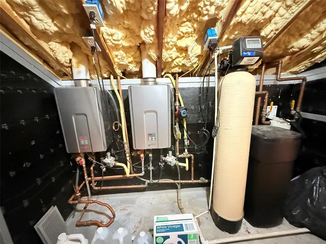 a view of a balcony with wooden floor