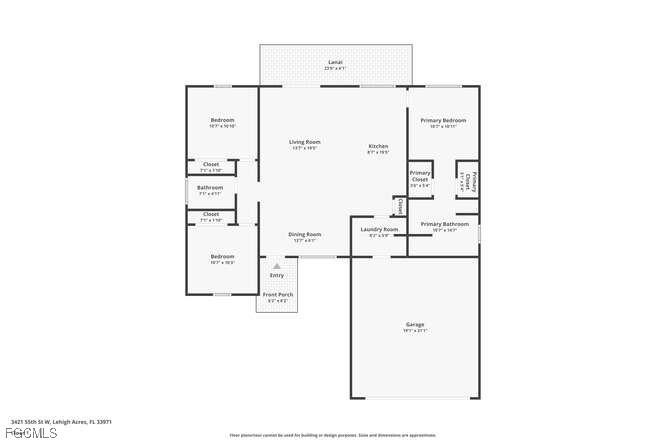 3421 55th Street West Lehigh Acres, FL 33971 - Photo 38 of 38 a picture of floor plan