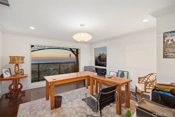 a room with furniture and air hockey table